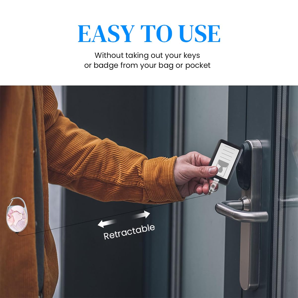 HASTHIP Women Keychain with Retractable Badge Holder, Retractable Badge Reel Holder Fashion Anti-lost Keychain Badge Holder Keychain 24 HASTHIP Women Keychain with Retractable Badge Holder, Retractable Badge Reel Holder Fashion Anti-lost Keychain Badge Holder Keychain 24